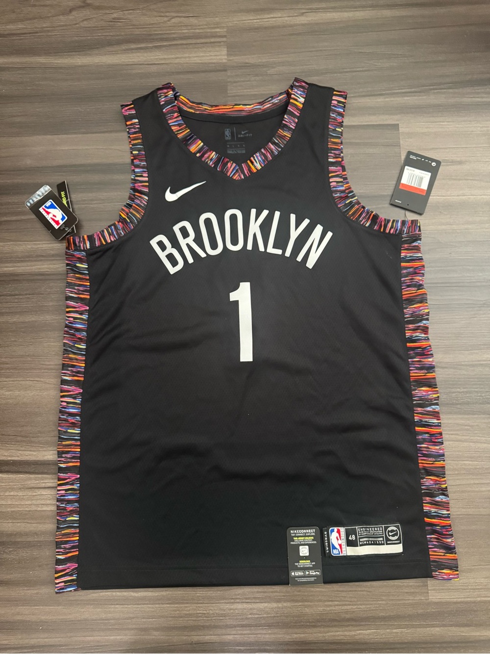 Nike Brooklyn Nets D'Angelo Russell #1 NBA City Edition Jersey Men 48 Large NWT